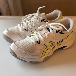 Asics Gel Rocket 10 White and Neon Yellow Sneakers volleyball Fencing